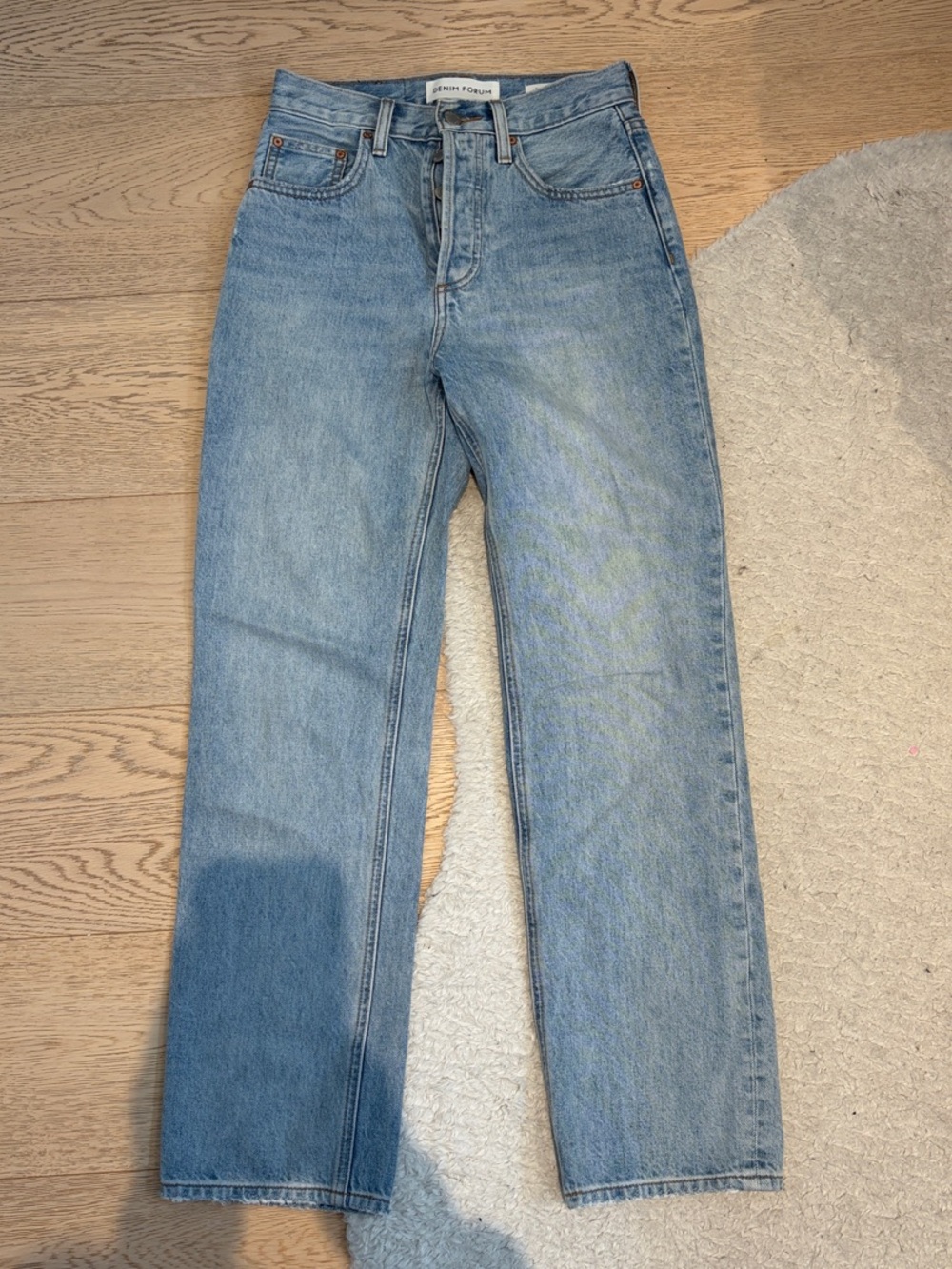 Denim Forum Light Blue Straight Leg Jeans - Women